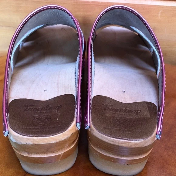 Troentorp of Sweden Mariah Metallic Hot Pink Clog Sandal Leather 8-8.5 38 - Picture 15 of 16